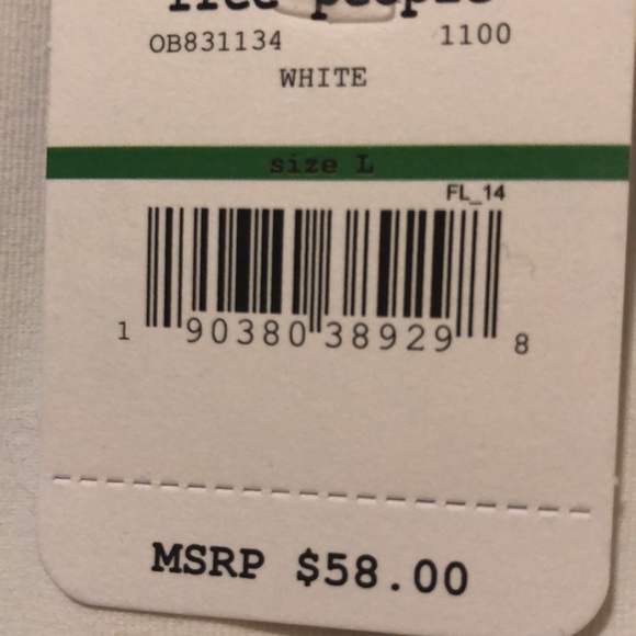 Free people square neck white thong bodysuit NWT - Picture 6 of 6